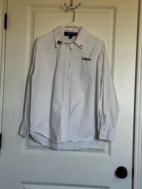 Hello Kitty Kuromi Button Up Shirt White Forever 21 Size M Collared